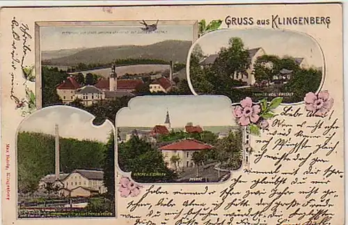 05054 Ak Gruss de Klingenberg près de Dresde 1908