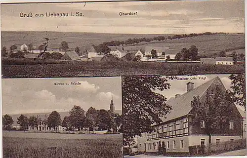 05046 Ak Gruß aus Liebenau in Sachsen Gasthof usw. 1917