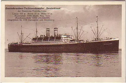 05034 Ak Zweischrauben Turbinendampfer Deutschland 1930
