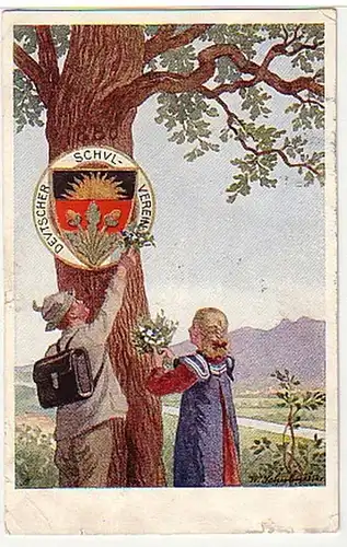 04995 Ak deutscher Schulverein mit Vignettte 1910