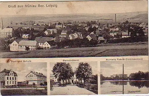 04987 Ak Gruß aus Mühlau Bez. Leipzig 1916