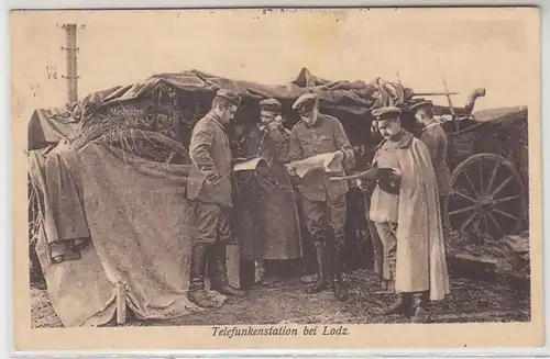 04978 Militär Ak Telefunkenstation bei Lodz 1. Weltkrieg 1915