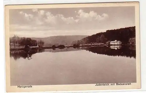 04964 Ak Harzgerode Judenteich mit Badeanstalt um 1930