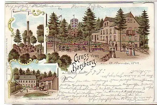 04962 Ak Lithographie Gruss aus Borsberg 1898