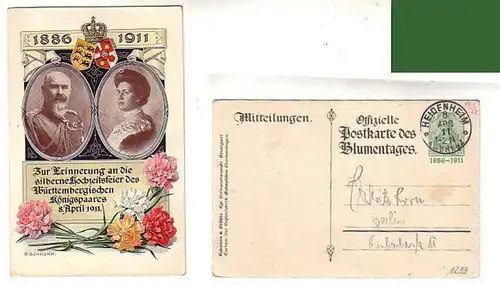04960 Ak Carte postale officielle du jour des fleurs 1911