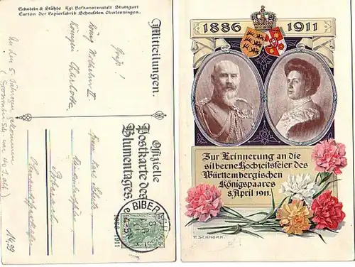 04959 Ak Carte postale officielle du jour des fleurs 1911