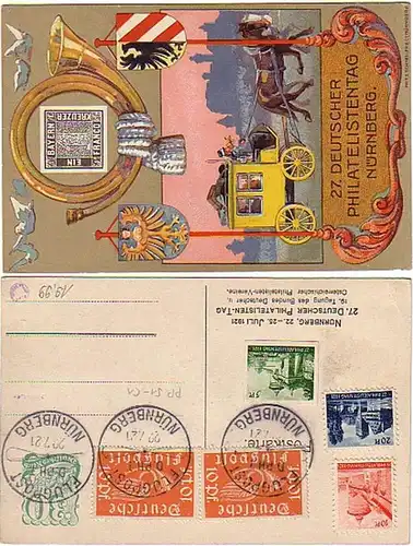 04954 Ak 27. deutscher Philatelistentag Nürnberg 1921