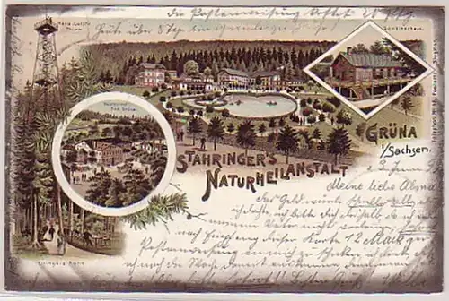04943 Ak Stahringers Naturheilanstalt Grüna 1899
