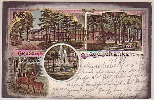 04942 Ak Gruß aus der Jagdschänke Siegmar in Sa. 1899