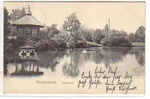 04936 Ak Reichenbach Stadtpark 1907