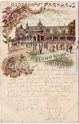 04918 Ak Salutation de Hanovre Restaurant Parkhaus 1897