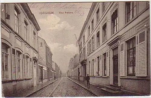 04917 Feldpost Ak Berlgien Iseghem Rue Neuve 1915