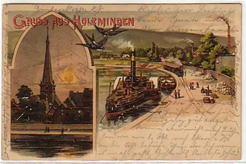 04904 Ak Lithographie Gruß aus Holzminden 1905