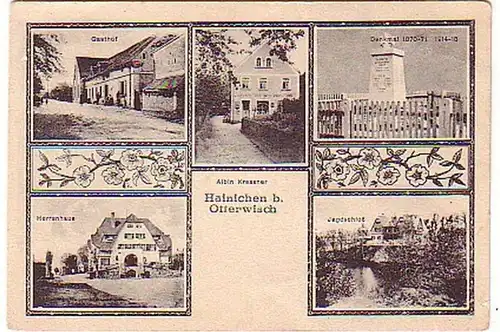04900 Ak Hainichen bei Otterwisch Gasthof usw. um 1920
