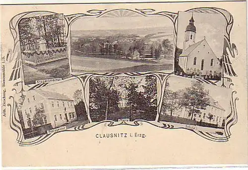 04870 Ak Clausnitz im Erzgeb. Postagentur usw. um 1910