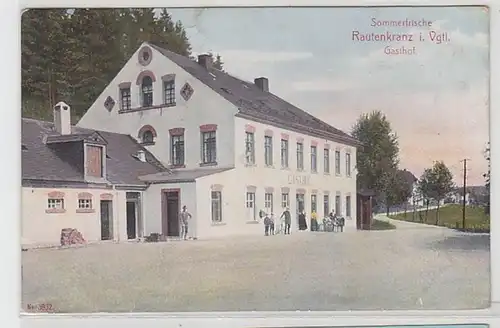 04862 Ak couronne de losange fraîchement fraîche d'été dans l'auberge Vogtland 1909