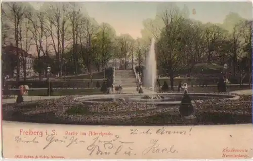 04850 Ak Freiberg en Sachsen Partie im Albertpark 1904