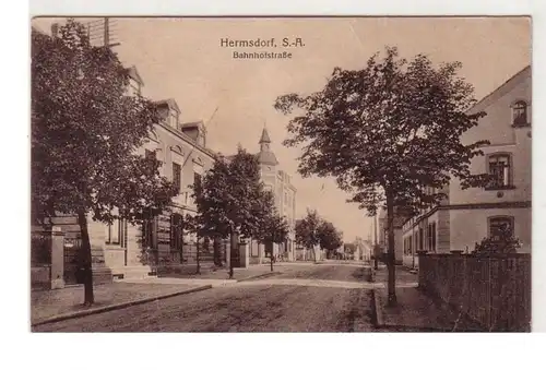 04819 Ak Hermsdorf S.-A. Bahnhofstrasse 1918