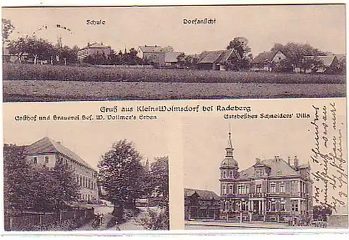 04813 Ak Gruß aus Klein Wolmsdorf bei Radeberg 1925