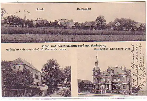 04813 Ak Salutation de Klein Wolmsdorf bei Radeberg 1925