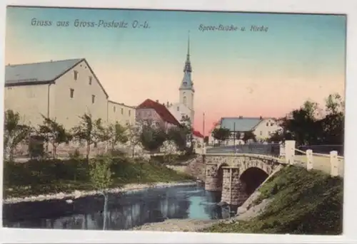 04753 Ak Salutation de Grand Postwitz Oberlausitz vers 1920