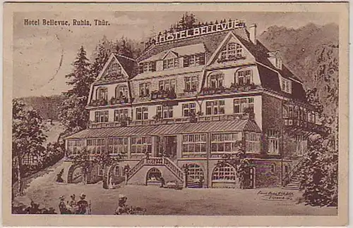 04751 Ak Hotel Bellevue Ruhla Thüringen 1923