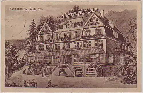 04751 Ak Hotel Bellevue Ruhla Thuringen 1923