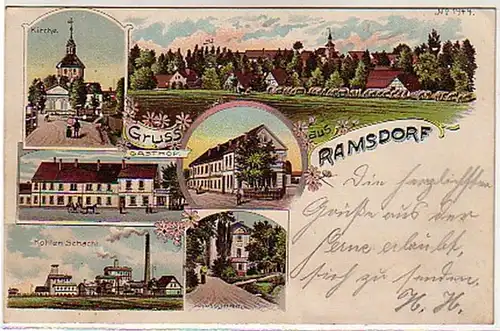 04741 Ak salutation de Ramsdorf Kohlenschacht, etc. 1906