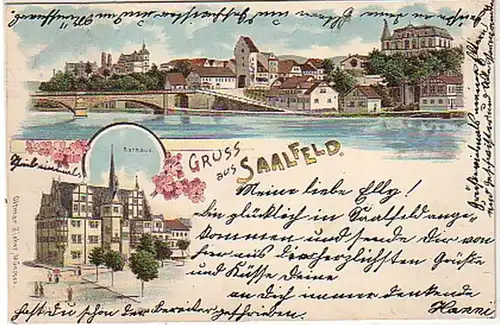 04737 Ak Lithographie Greuss de Salfeld 1903