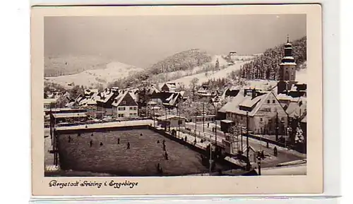 04727 Ak Bergstadt Geising dans les montagnes Métallifères en hiver 1952