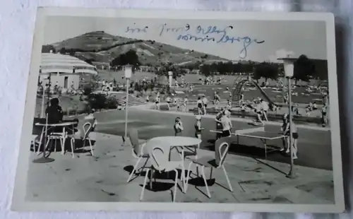 04712 Photo Ak Neckarsulm auberge de piscine en plein air Willi En bref 1955