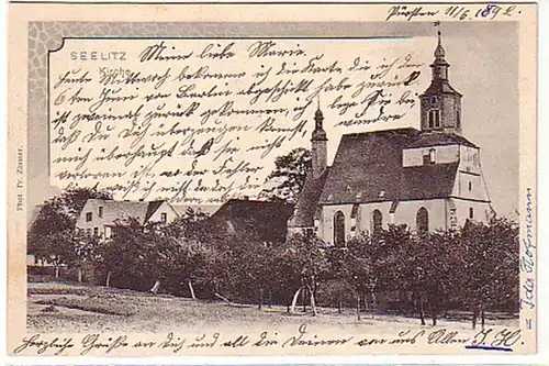 04692 Ak Seelitz in Sachsen Kirche um 1900
