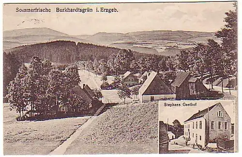 04679 Ak Burkhardtsgrün im Erzgeb. Stephans Gasthof 1917