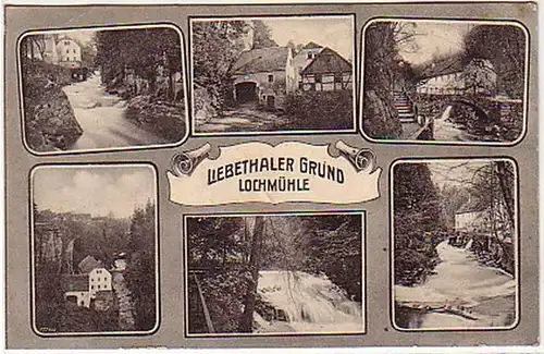 04678 Ak Liebethaler Grund bei Lohmen Lochmühle 1909