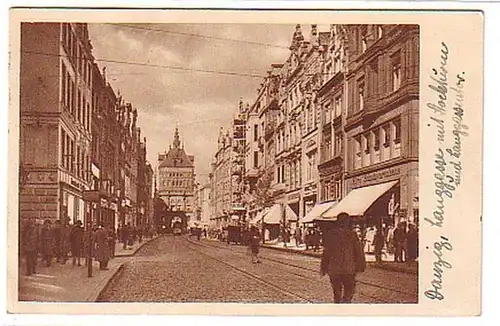 0466 Ak Gdansk Vue de rue avec magasins 1935
