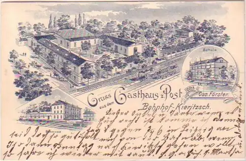 04664 Ak Gruß aus Kieritzsch Gasthaus zur Post 1903