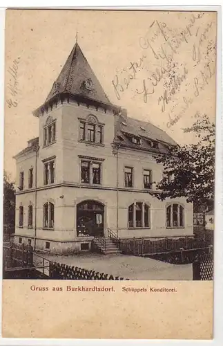 04642 Ak Salutation de Burkhardtsdorf i. Arche pâtisserie 1914