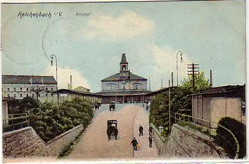 04638 Ak Reichenbach dans la gare Vogtland 1906
