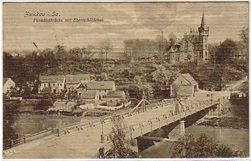 04622 Ak Zwickau in Sa. Paradiesbrücke 1914