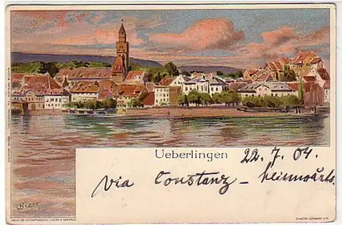 04590 Ak Lithographie Survivants au lac de Constance 1904
