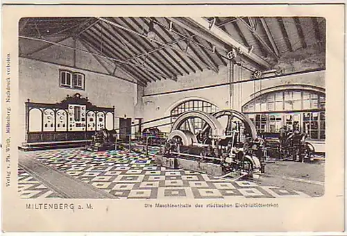 04586 Ak Miltenberg a.M. städt. Elektrizitätswerk um 1900