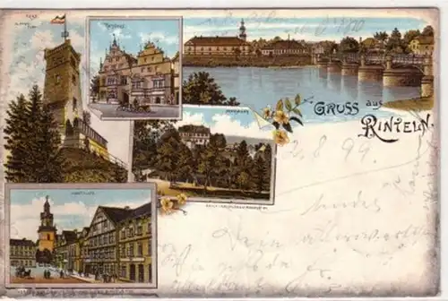 04544 Ak Lithographie Gruss aus Rinteln 1899