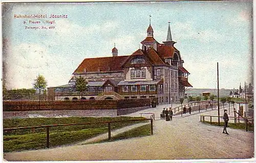 04541 Ak Gare ferroviaire Hotel Jössnitz près de Plauen 1908