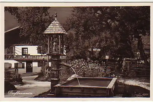 04539 Ak Der Dorfbrunnen in Obergrainau Bayern um 1940