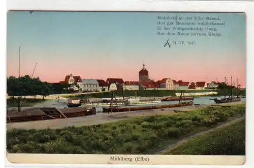 04515 Ak Mühlberg à l'Elbe Vue totale 1912