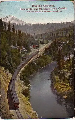 04482 Ak Sacramento Californie avec train vers 1910