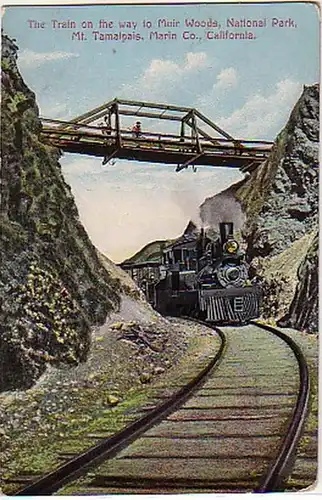 04481 Ak Dampflokomotive in Californien um 1910
