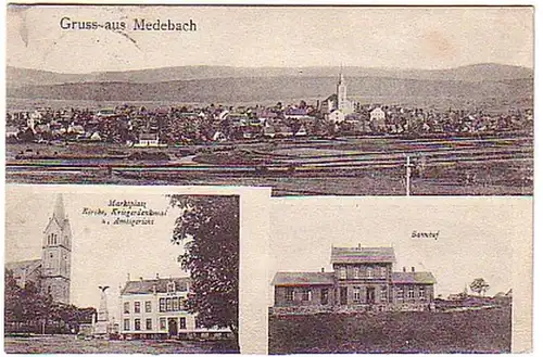 04479 Ak Gruß aus Medebach Bahnhof usw. 1909