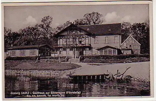 04446 Ak Coswig Gasthaus zur Elbterasse um 1930