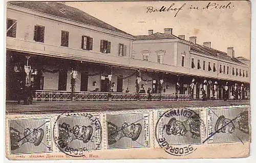 04437 Ak Bahnhof Nisch in Serbien 1912